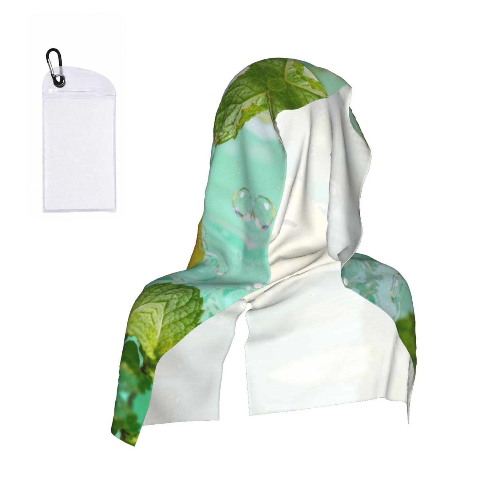 CNTDBU Smiling Lemon Cooling Towel Hooded-Instant Chill Neck Cover for Sports, UV Cooling Rag for Running Gym