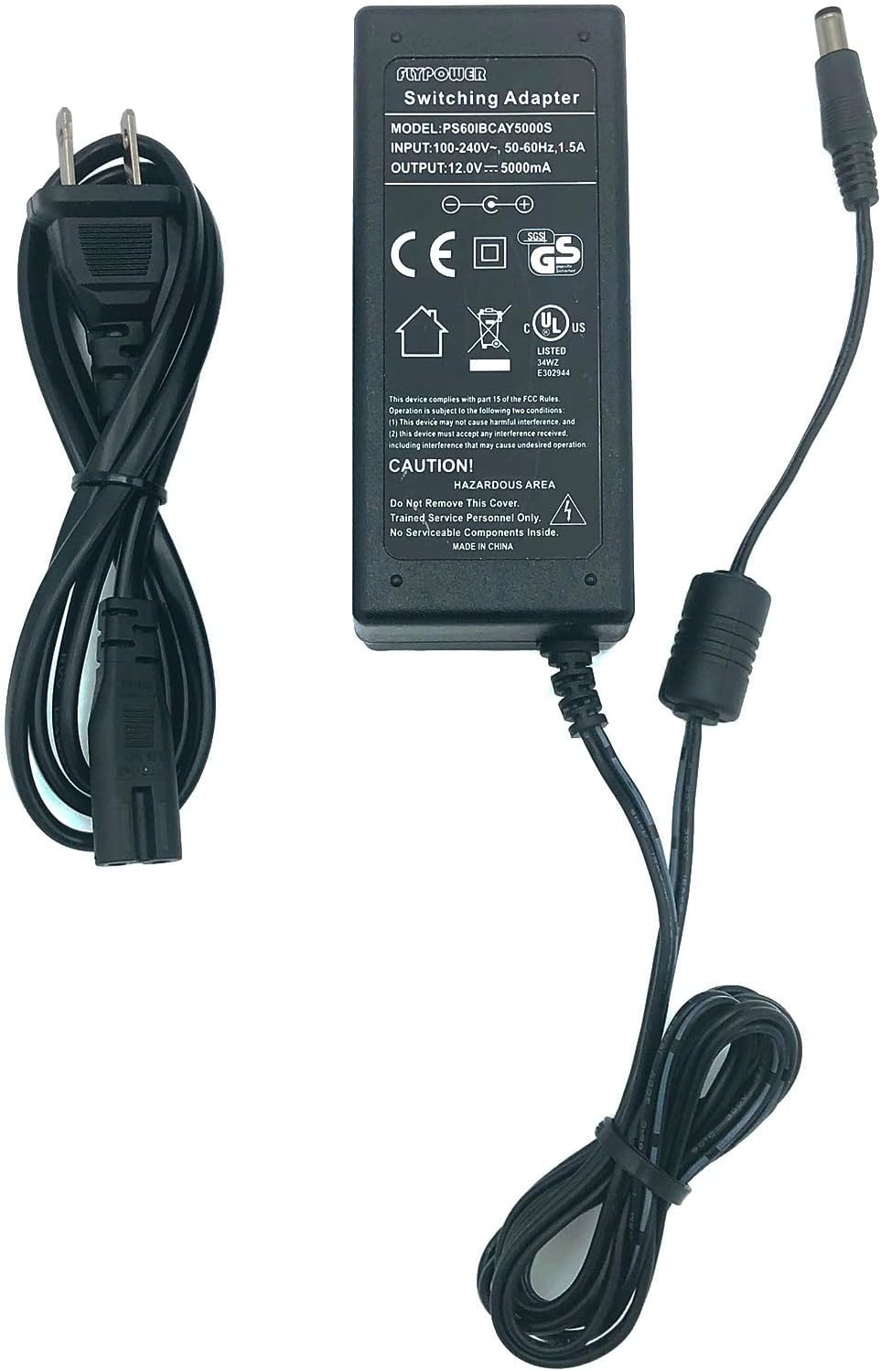 PS60IBCAY5000S Switching AC Adapter 12V 5A 60W Power Supply