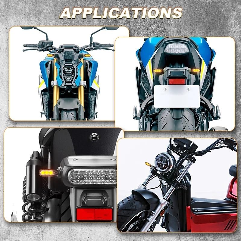 Faro Posteriore Stop Running Indicatori di direzione per moto da 10 mm, 3 LED, indicatori, lenti lampeggianti, 12 V, per cross, fuoristrada, ATV