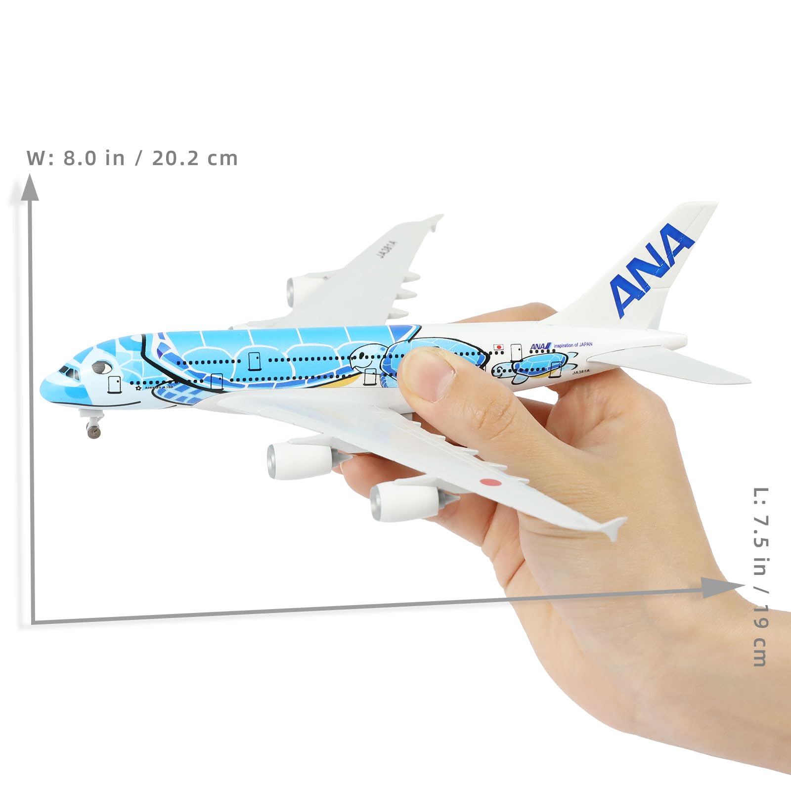 Amazon.co.jp: QIYUMOKE A380 1/300 ANA 青色+海龟涂装デザイン メタル