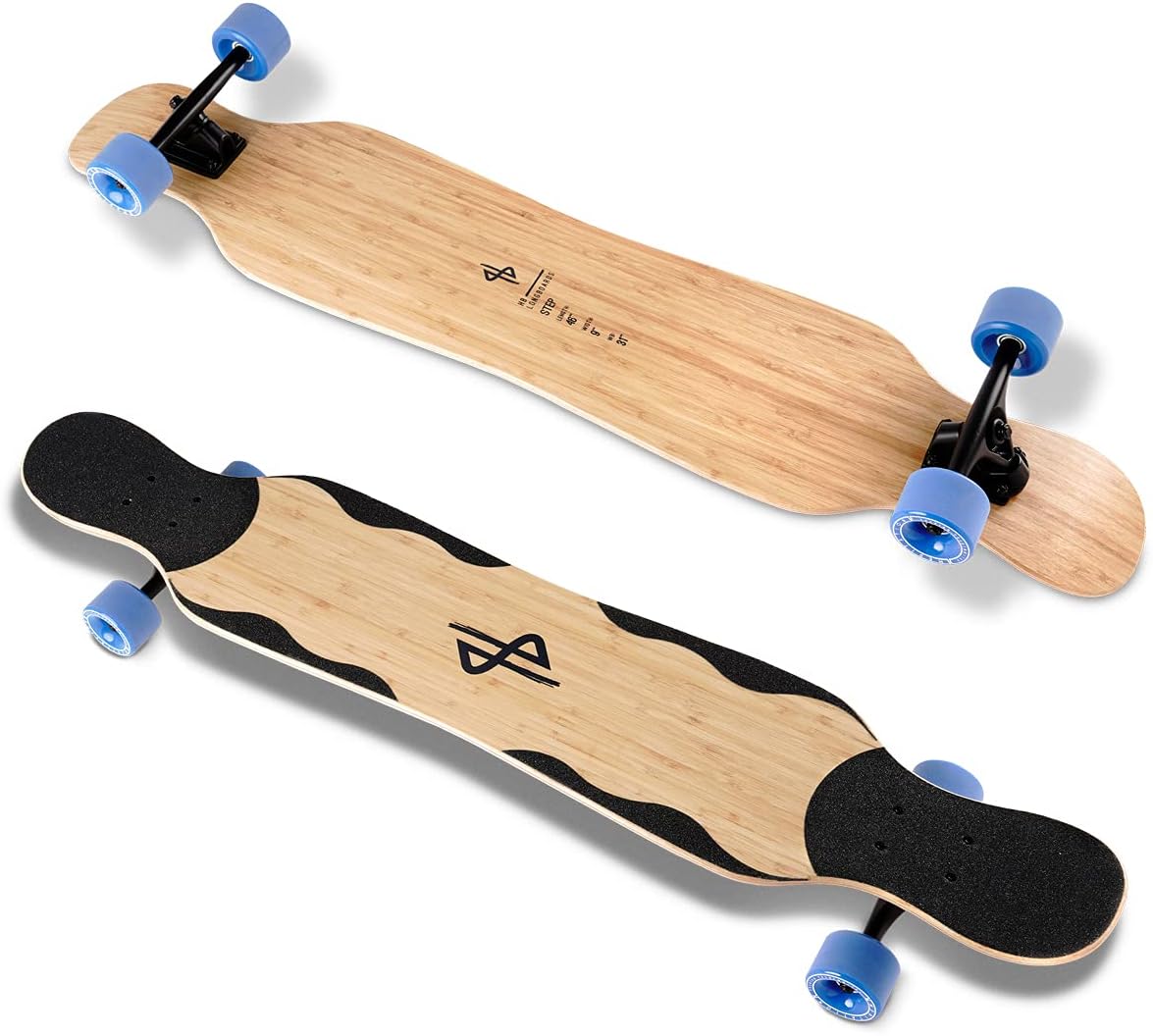 HB Boards Dance Longboard Step, Professional Bamboo Freestyle & Dancing Longboard 46"