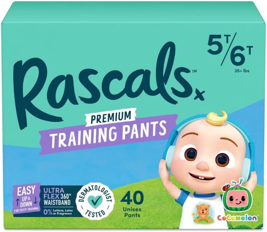 Rascal + Friends Cocomeloon Training Pants ~ Size 5T~6T ~ (40 Count) ~ (White) ~ 38+Lbs.
