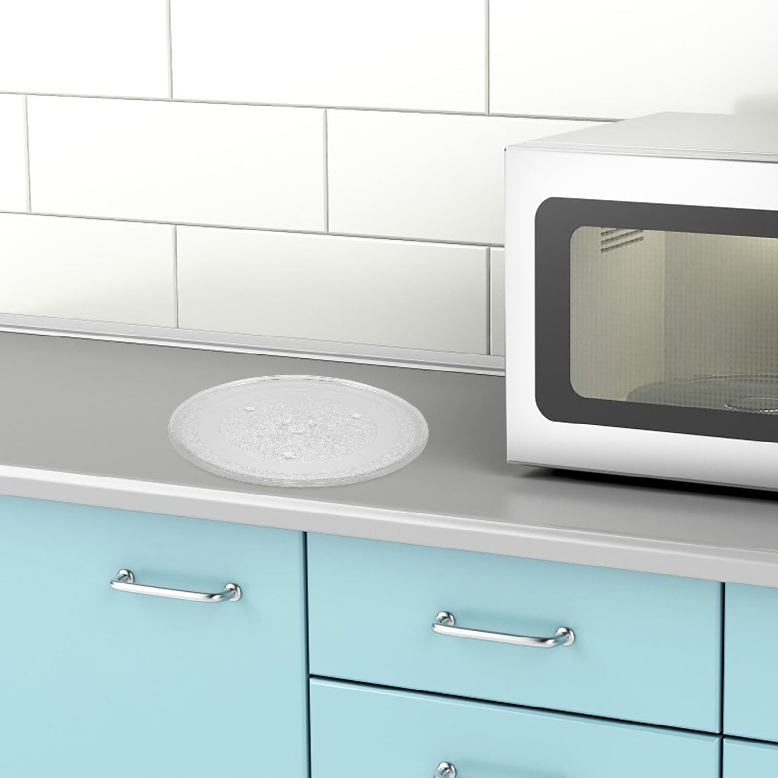 Plato giratorio para microondas: bandeja de repuesto de vidrio para microondas compatible con Samsung - Plato giratorio de 28,8 cm resistente al calor