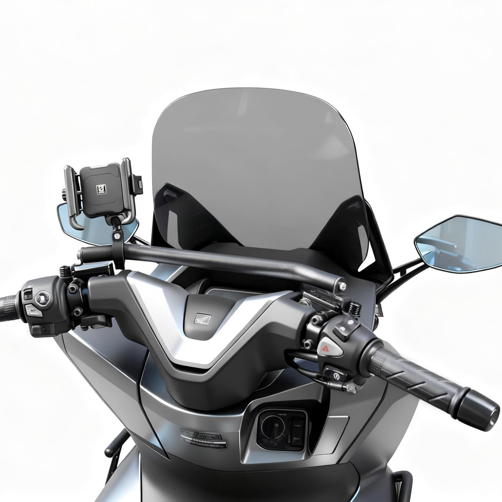 新型PCX 透明　66cm スクリーン　ミラー　クランプバー付き　3点セット Amazon.co.jp: HI-LINE PCX125 160 2025新型車種専用 マルチバー