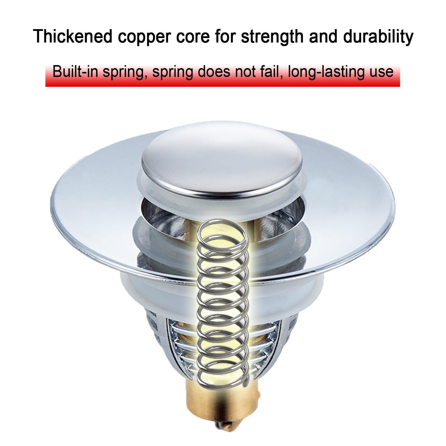 Tappo Lavabo A Scomparsa - 2 Pezzi Con Filtro Antintasamento, Per Fori 32-42mm - Foto 7