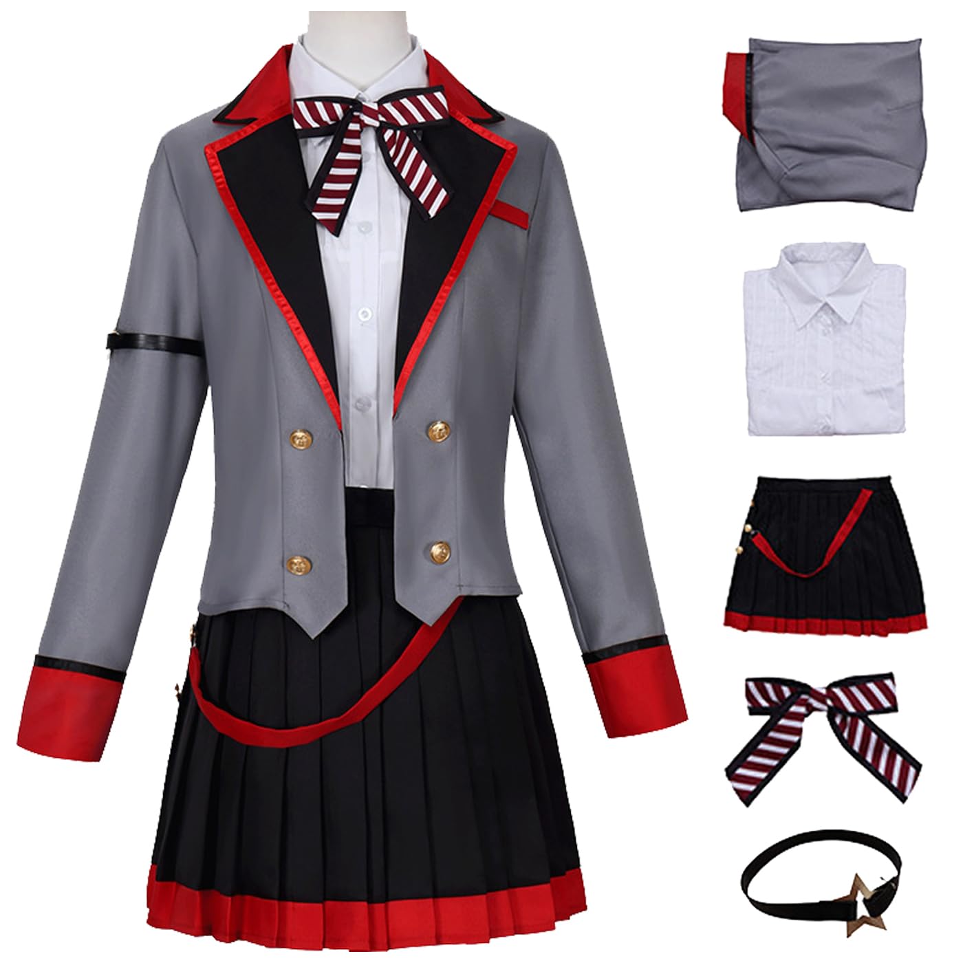Project Sekai Cosplay Kostüm Hoshino Ichika/Tenma Saki/Mochizuki Honami/Hinomori Shiho Cosplay Verkleidung JK Uniform Halloween Karneval Party Bühnenauftritt Kostüm Erwachsene XS-3XL