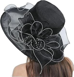 TOSSPER Cappello in Organza Cappello Estate Cappello Equitazione Pieghevole Berretto Sposa Elegante per Il Set tè