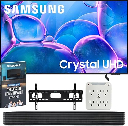 Samsung Paquete de TV inteligente Tizen de 58 pulgadas U7900F Series UHD 4K (2025) con barra de sonido compacta LG SKM1, soporte de pared para TV de