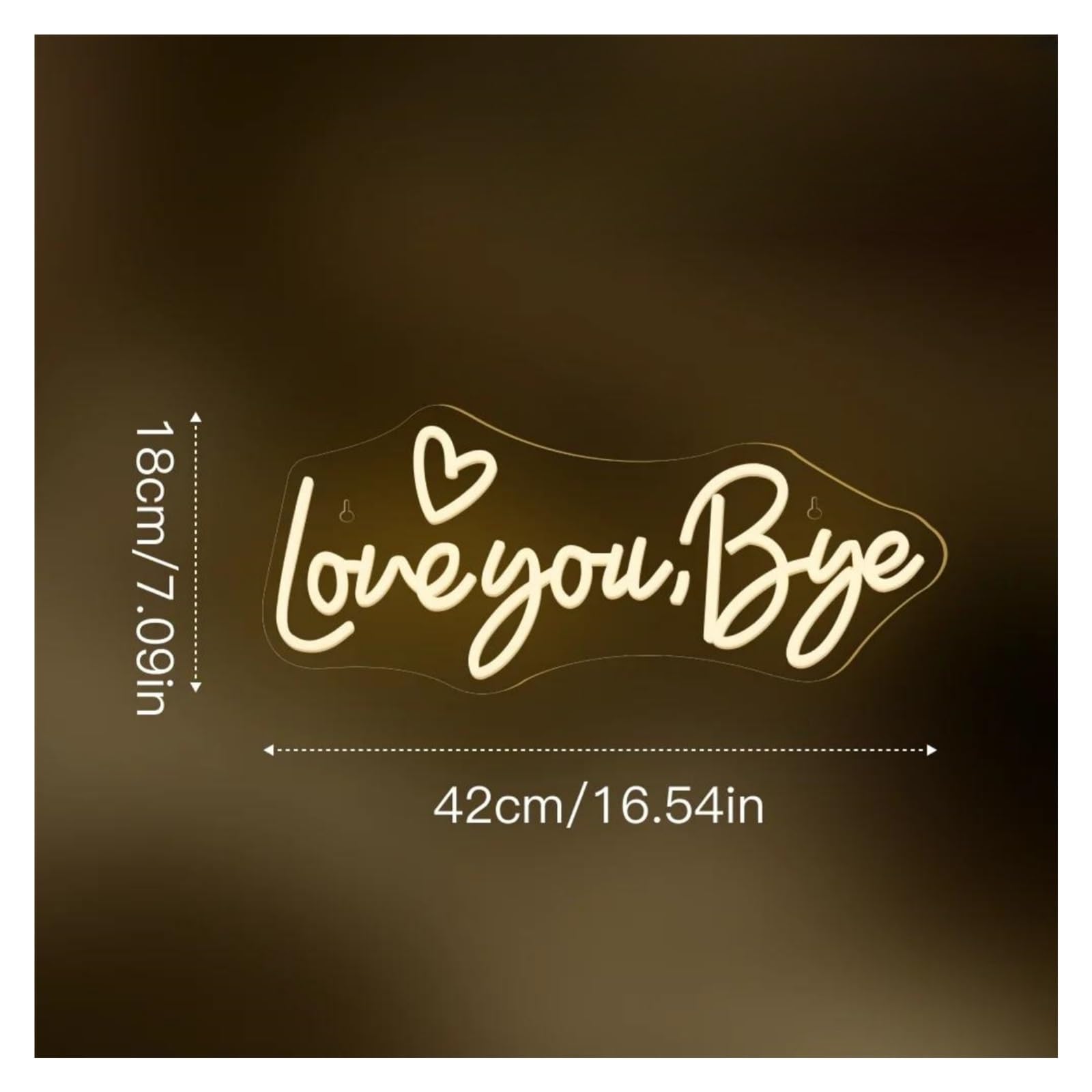 Wiszące neony artystyczne Love You,Bye Neon Znak Litera Neon Światło Do Pokoju Sypialnia Dekoracja Ścienna Neon Lampa Zasilana Przez USB 42x18cm