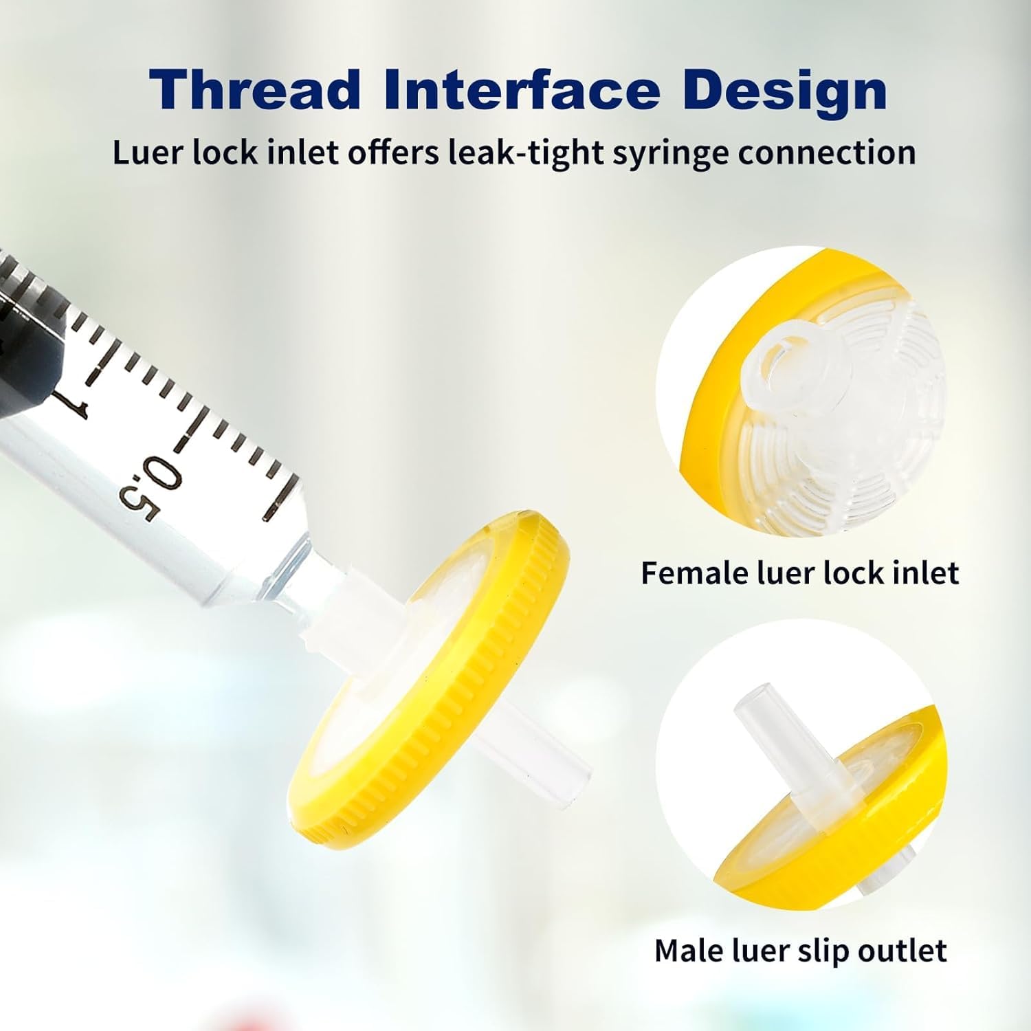 Sterile Syringe Filter PES 100 Pack, 0.22um Pore Size, 13mm Membrane Diameter, Hydrophilic Filtration High Throughput Sterile Packed Individually — Amazon image 6