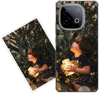 Sunrive Personalised Custom Case compatible with Iqoo Z10 Turbo+, Soft TPU Clear Shock Absorbing Customised Cover with your own photo, image, Picture, or text Make Your Own Case
