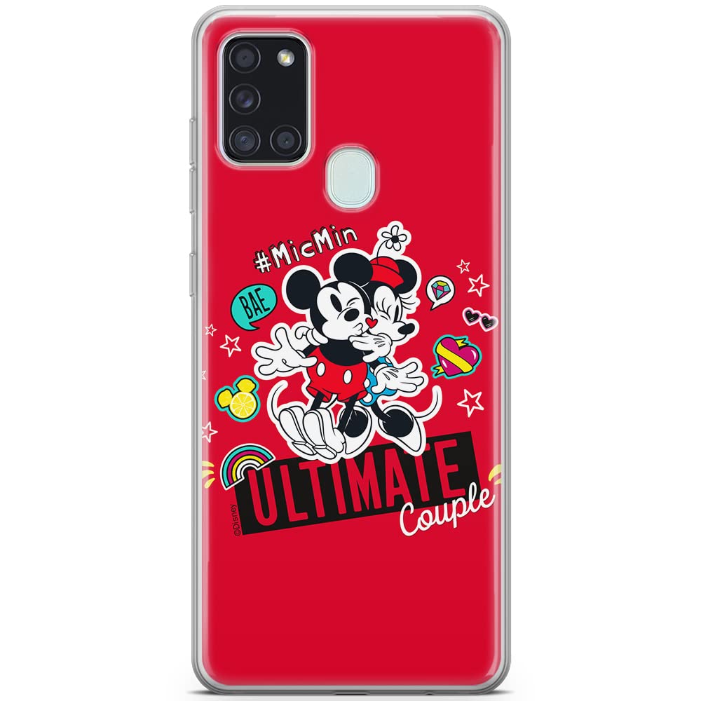 ERT GROUP mobile phone case for Samsung A21s original and officially Licensed Disney pattern Mickey & Minnie 012 optimally adapted to the shape of the mobile phone, case made of TPU