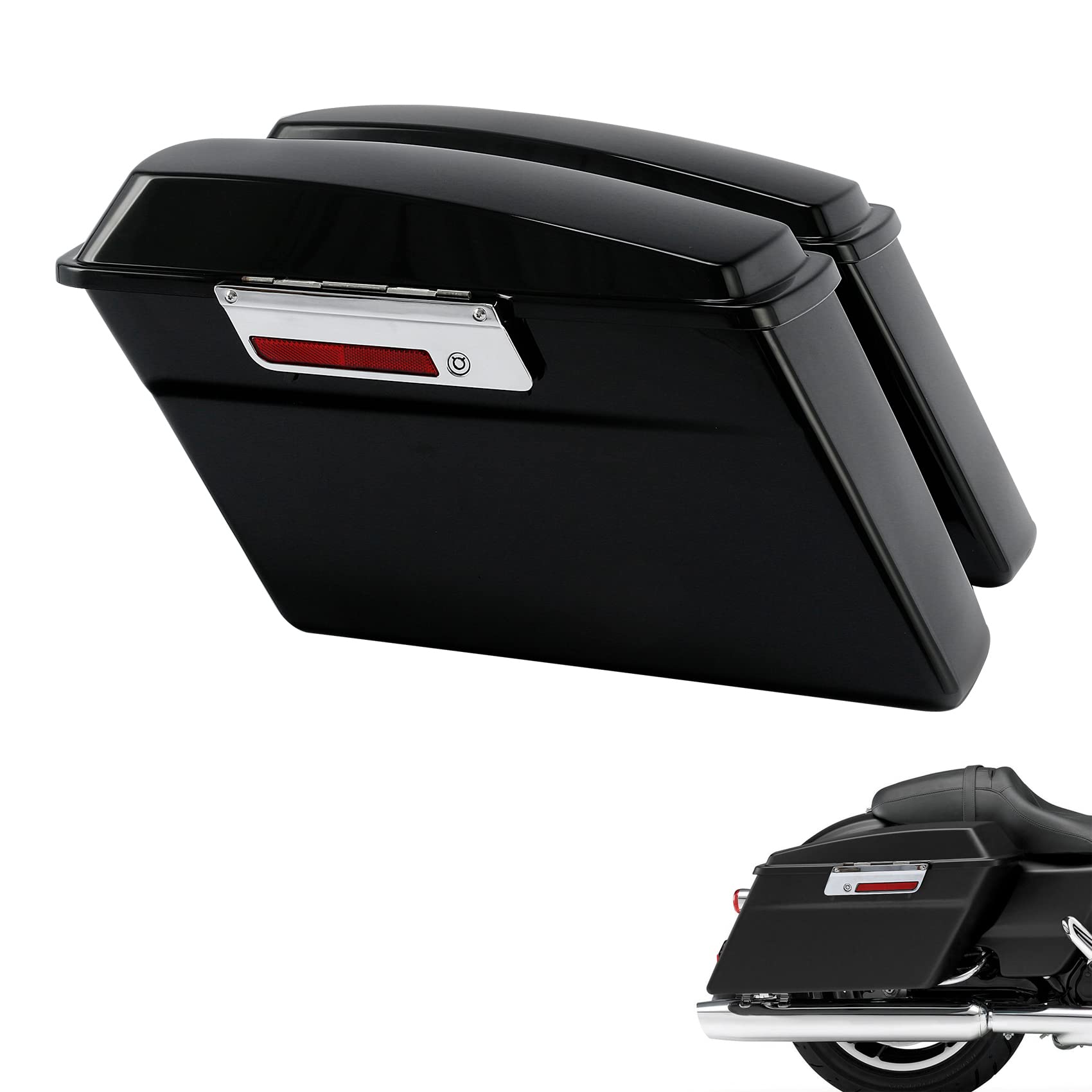 Green-L Gloss Black Hard Saddlebags Fit for Harley Touring Road King Street Glide Electra Glide Ultra 1994-2013