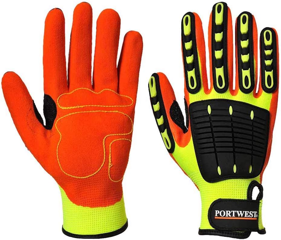 Portwest Anti Impact Grip Glove (Pair) (XXL, Yellow/Orange)