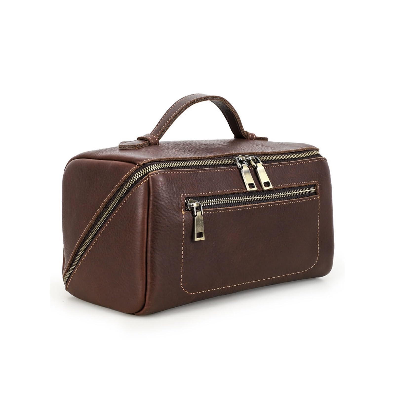 Borsa da Viaggio da Toilette da Uomo in Pelle – Kit da Barba Fatto a Mano, Spazio spazioso e Maniglia for Il Trasporto – Borsa da Viaggio in Pelle for Uomo e Donna