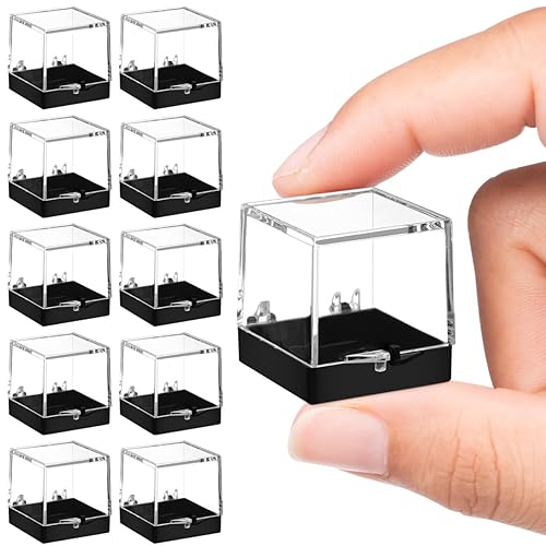 Miniatura 7 de Cabilock Caja de exhibición mineral de 3.5 pulgadas de acrílico transparente para muestras de roca para almacenamiento de cristal y colección, funda