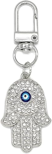 Llaveros contra el mal de ojo Hamsa, llavero de protección con dije de automóvil, bolso y monedero, amuleto de buena suerte
