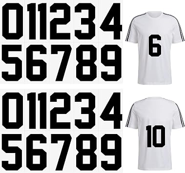 Iron on Numbers for Jersey, 8 Inches Iron on Numbers for Clothing, 22 PCS Heat Transfer Number of 0 to 9, Large Iron on Number for Team Uniform Sports T Shirts Basketball Football Baseball Black