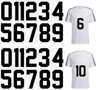 Iron on Numbers for Jersey, 8 Inches Iron on Numbers for Clothing, 22 PCS Heat Transfer Numbers of 0 to 9, Large Iron on Numbers for Team Uniform Sports T Shirts Basketball Football Baseball (Black)