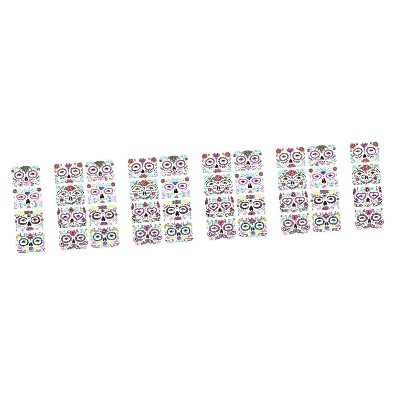 FRCOLOR 40 Hojas Facial temporal Tatuajes temporales de Halloween cara de halloween maquillaje halloween maquillaje para halloween pegatinas tatuajes temporales en la cara