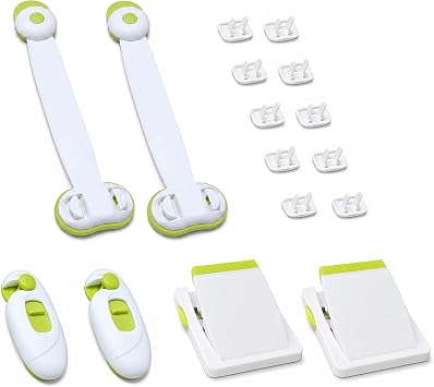 LATIBELL 16 Pack Baby Proofing Safety Locks Kit Cabinets Windows Outlets | Toddler Safety Kit Includes Cabinet Latches, Fridge & Window Locks, Outlet Covers, Ideal Home Protection For New Parent
