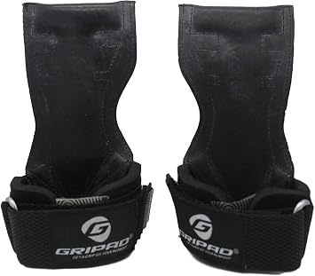 Gripad PRO Weight Lifting Gloves | Heavy Duty Straps | Alternative Power Lifting Hooks | Best for Deadlifts | Adjustable Neoprene Padded Wrist Wraps Support Bodybuilding