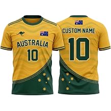 Custom Australia Soccer Jersey, Personalized Name Number Australia Football Fan Shirt for Men Women