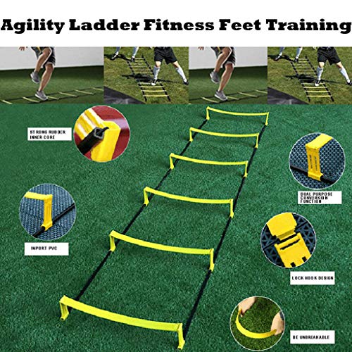 m·kvfa Agility Ladder Carry Bag Footwork Ladder - 6 Rung Combo Agility Cones