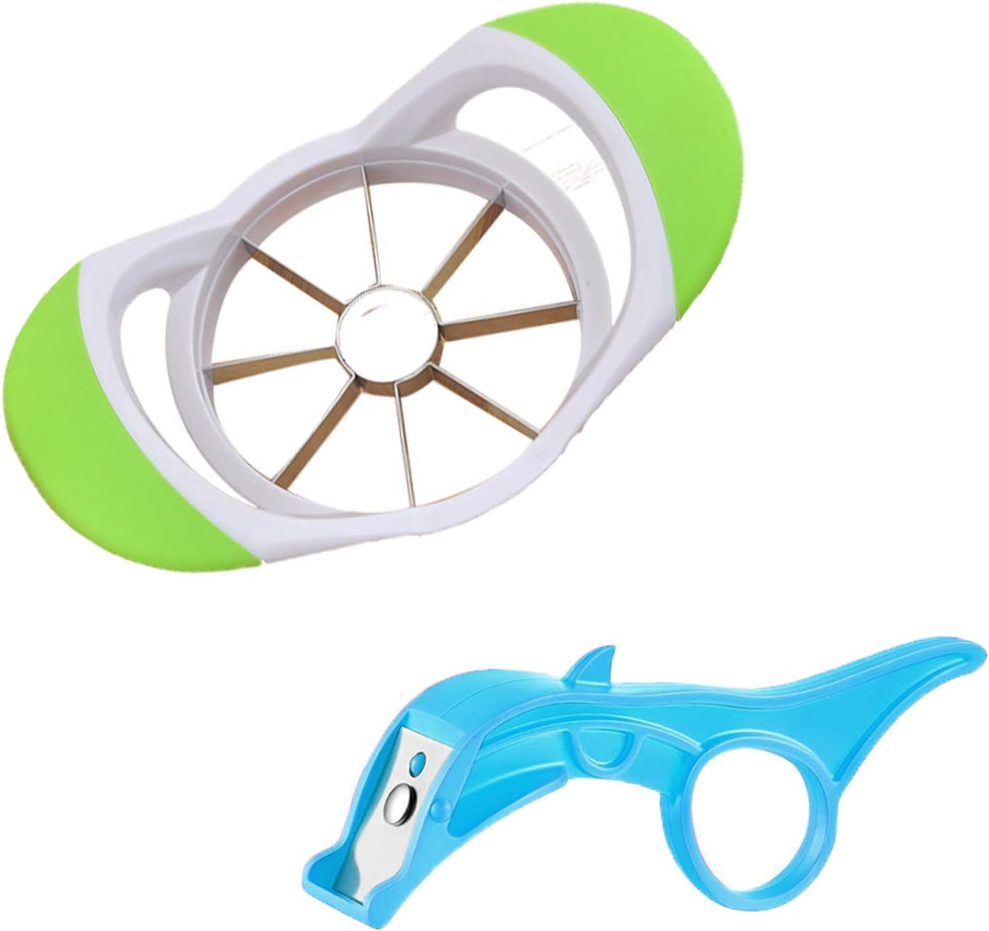 8 Blade Apple Corer Slicer-Easy Grip Divider,Cutter,Wedger,Meets The Ergonomic Rubber Grip Handle 304 Stainless Steel Apple Cutter,for Household Kitchens, Fruit Platter, Apples, Pears
