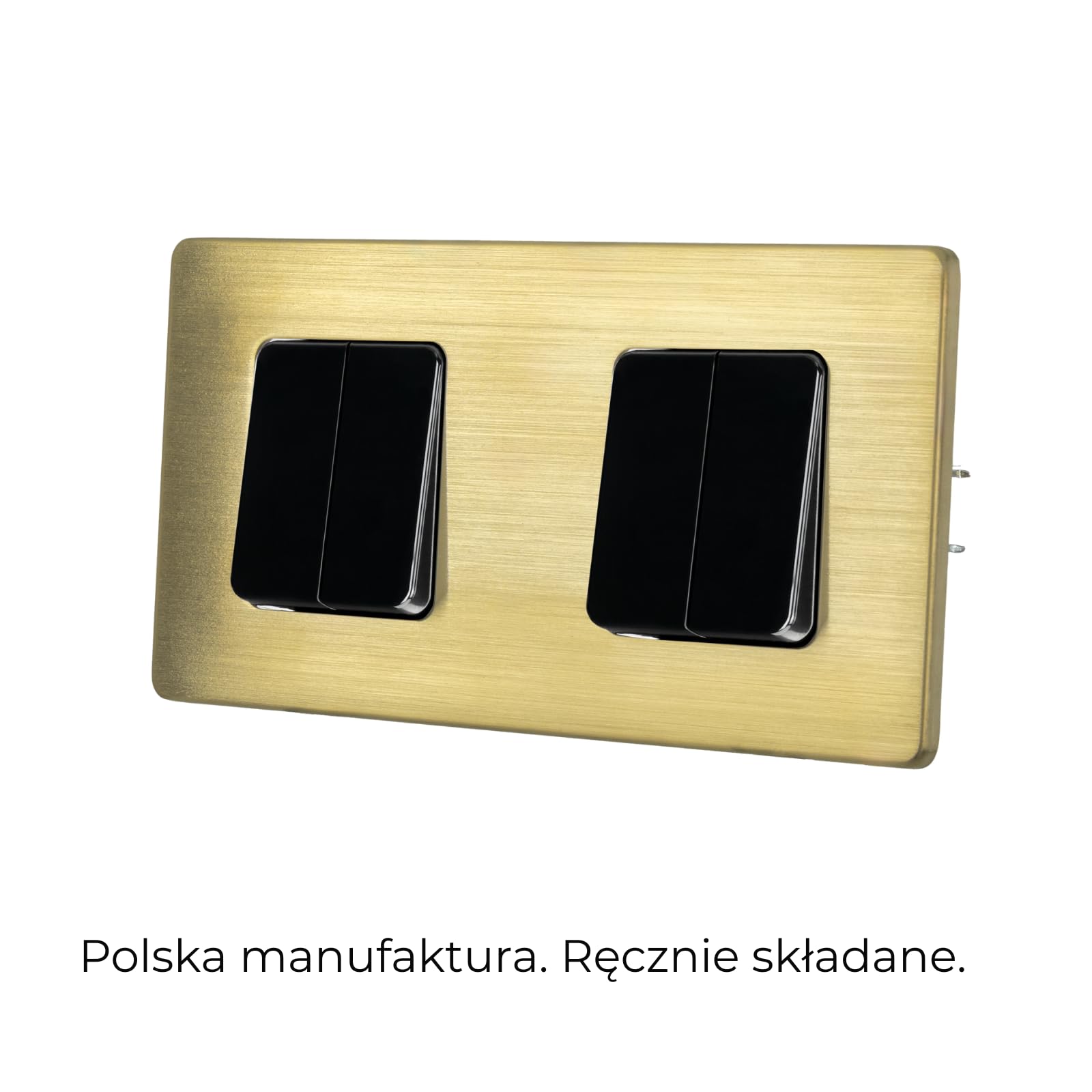 Włącznik Światła Poczwórny Czarny Schodowy Stal Szczotkowana PVD Brass