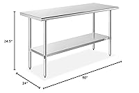 Vista 18 de Tabla de cocina Grindmann de acero inoxidable - 72'' x 24 in.