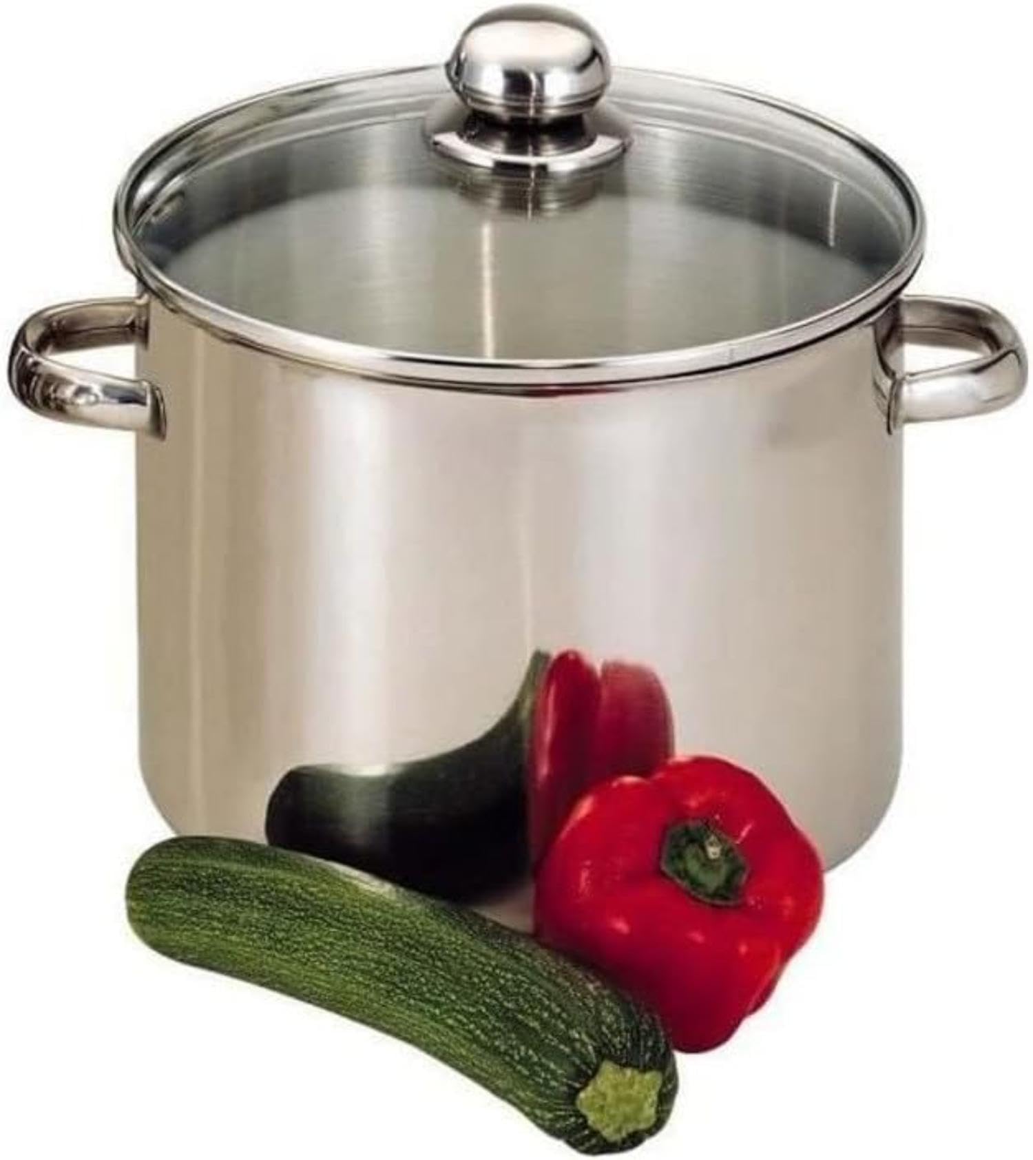 Baumalu 342.655 Pot Catering + Cover 16 L Durchmesser 30 cm | Dreifachboden, alle Herdarten inkl. Induktion, Glasdeckel mit Dampfauslass, Metallgriffe, große Kapazität