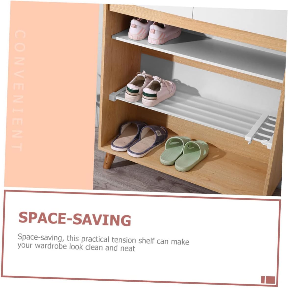 Closet Tension Shelf Expandable Wardrobe Rack Multi-use Storage Partition for Bedroom