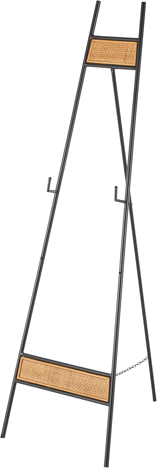 Deco 79 Metal Geometric Display Easel Tall Adjustable 3 Tier Floor Standing Easel with Chain Support, Display Stand 20" x 18" x 56", Gold