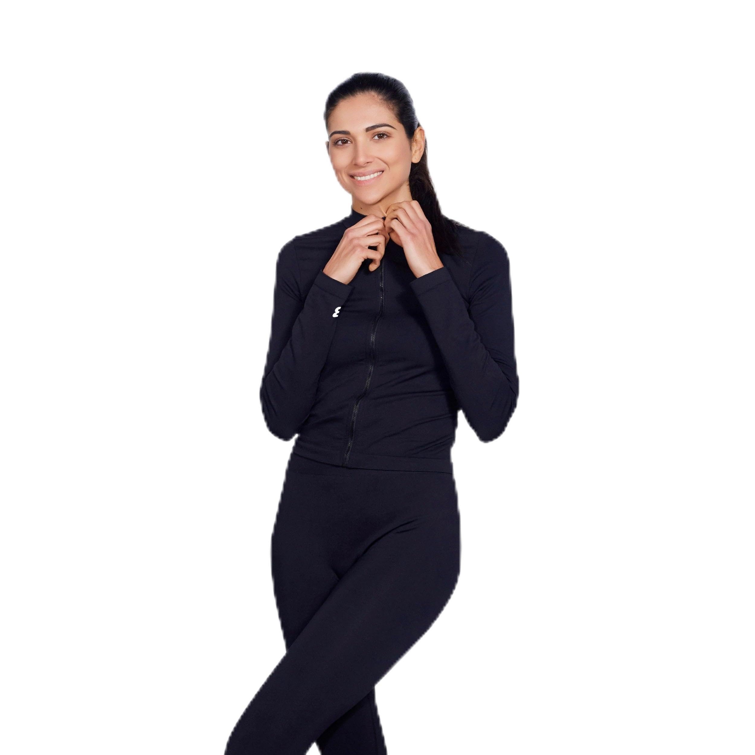 BB Sport Chaqueta Hina Negro, Chaqueta Deportiva Mujer Corte Ergonómico