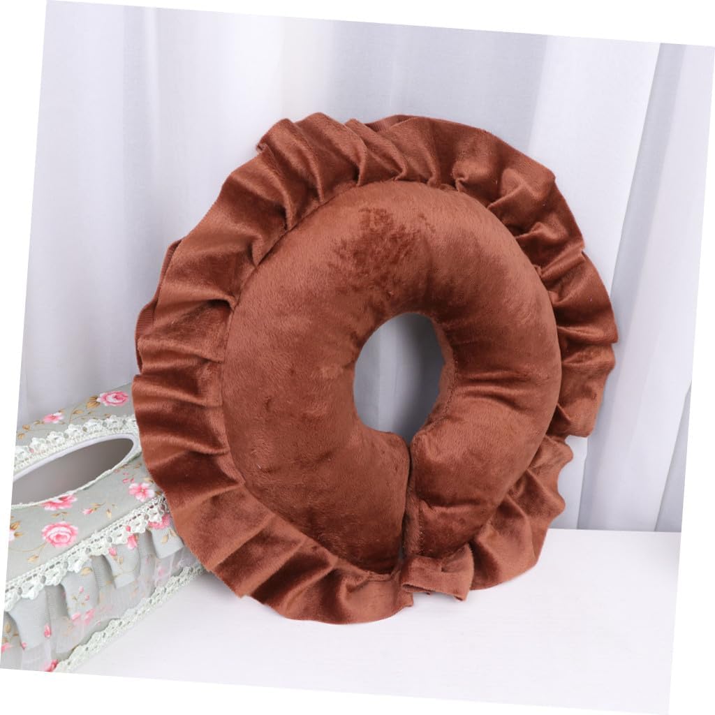 VICASKY U-Shaped Face Massage Pillow for Beauty Salon and Spa Dark Coffee Color Comfortable Lying Down Cushion for Face Down Sleeping