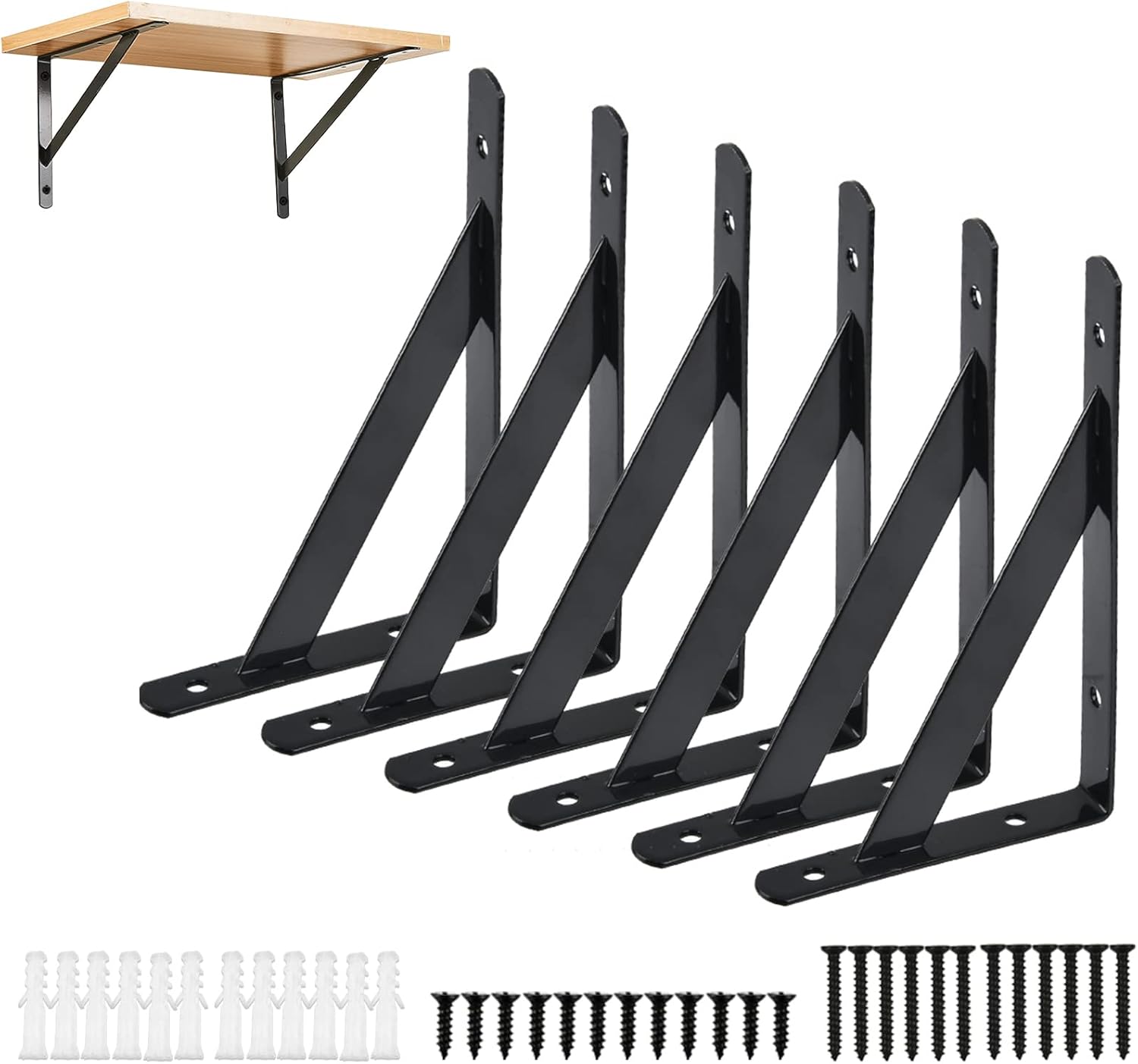 6 PCS Shelf Brackets, Shelf Brackets Heavy Duty, Stainless Steel