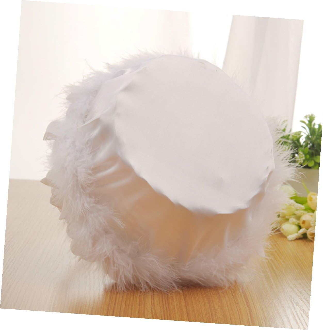 Delicate White Wedding Flower Basket with Handle, Bridal Ceremony Flower Girl Basket for Wedding Supplies and Decorations