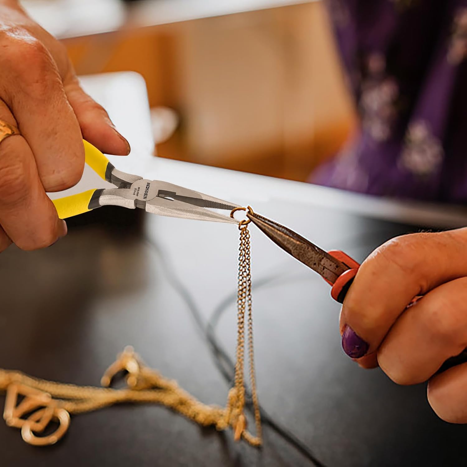 BOOSDEN 5" Needle Nose Pliers-10 Pack, Jewelry Pliers Set with Side Cutter, Mini Fine Tip Precision Pliers for Jewelry Making, Electronics, Craft, Beading - Bulk Classroom Set for Teachers & Hobbyists