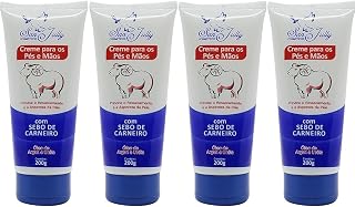 Kit 4 Creme Para Os Pés e Mãos Sebo de Carneiro 200g Óleo de Argan e Uréia