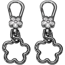 MECCANIXITY Metal Keychain Clip Swivel Lobster Claw Clasp Flower Ring Detachable Double Opening Snap Hooks for Jewelry Making