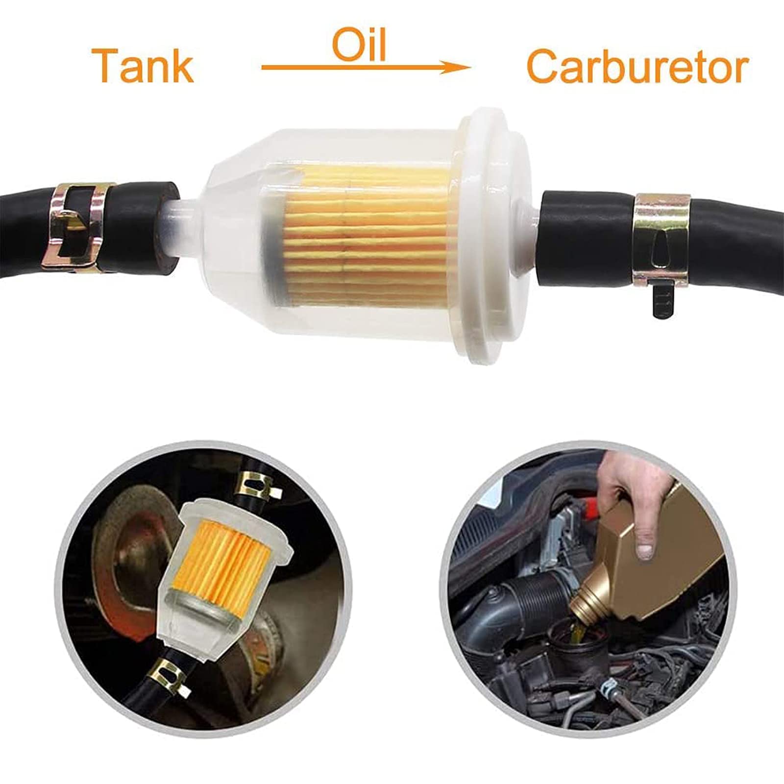 Benzinschlauch Set 2x2 Meter - Mit Filtern Und Schlauchschellen