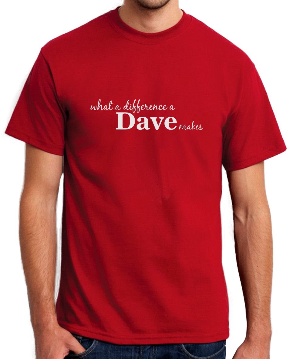 Rhino and Mugsy What A Difference A Dave Makes – Mens T Shirt from Red - Large