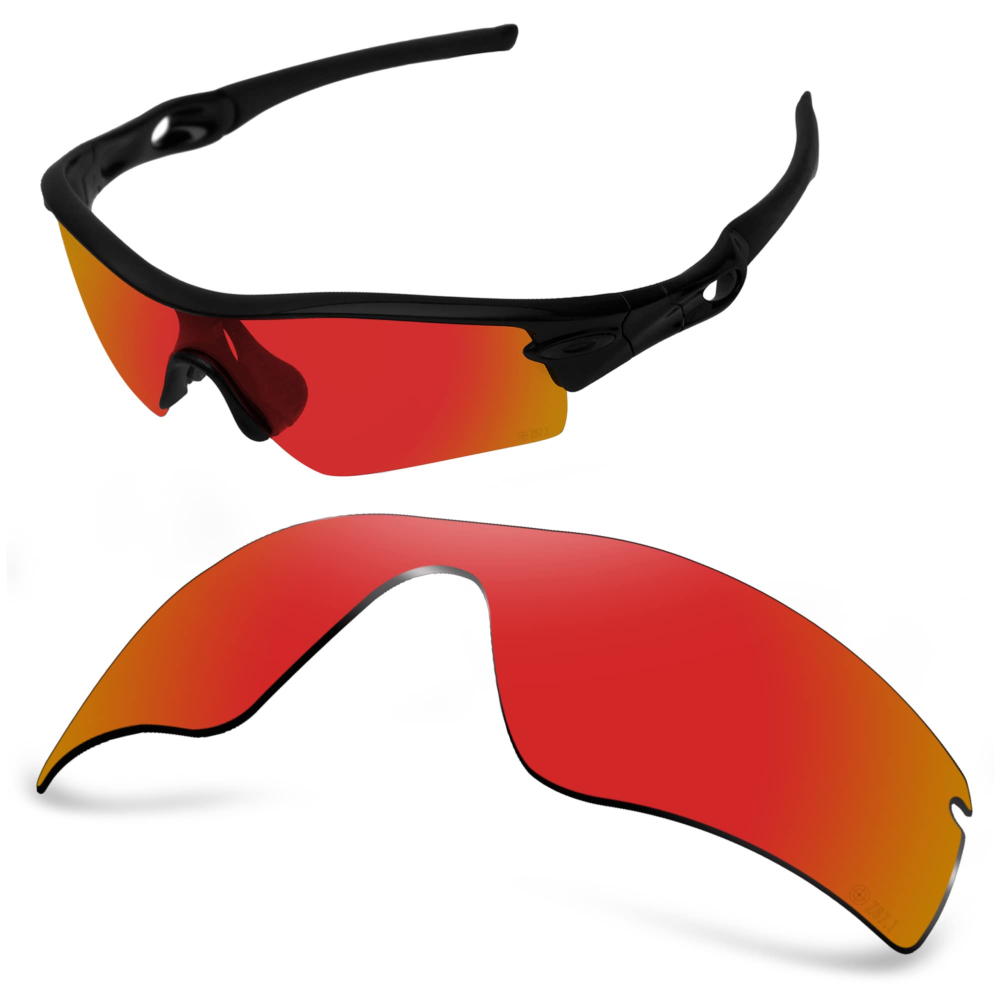 AOZAN ANSI Z87.1 Polarized Replacement Lenses For Oakley Radar Path Sunglasses - Electric Crimson