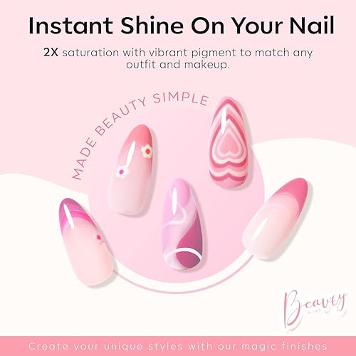Miniatura 3 de Modelones - Juego de esmalte de uñas en gel 6 colores blanco rosa intenso para todas las estaciones para secar con lámpara LED kit de iniciación de