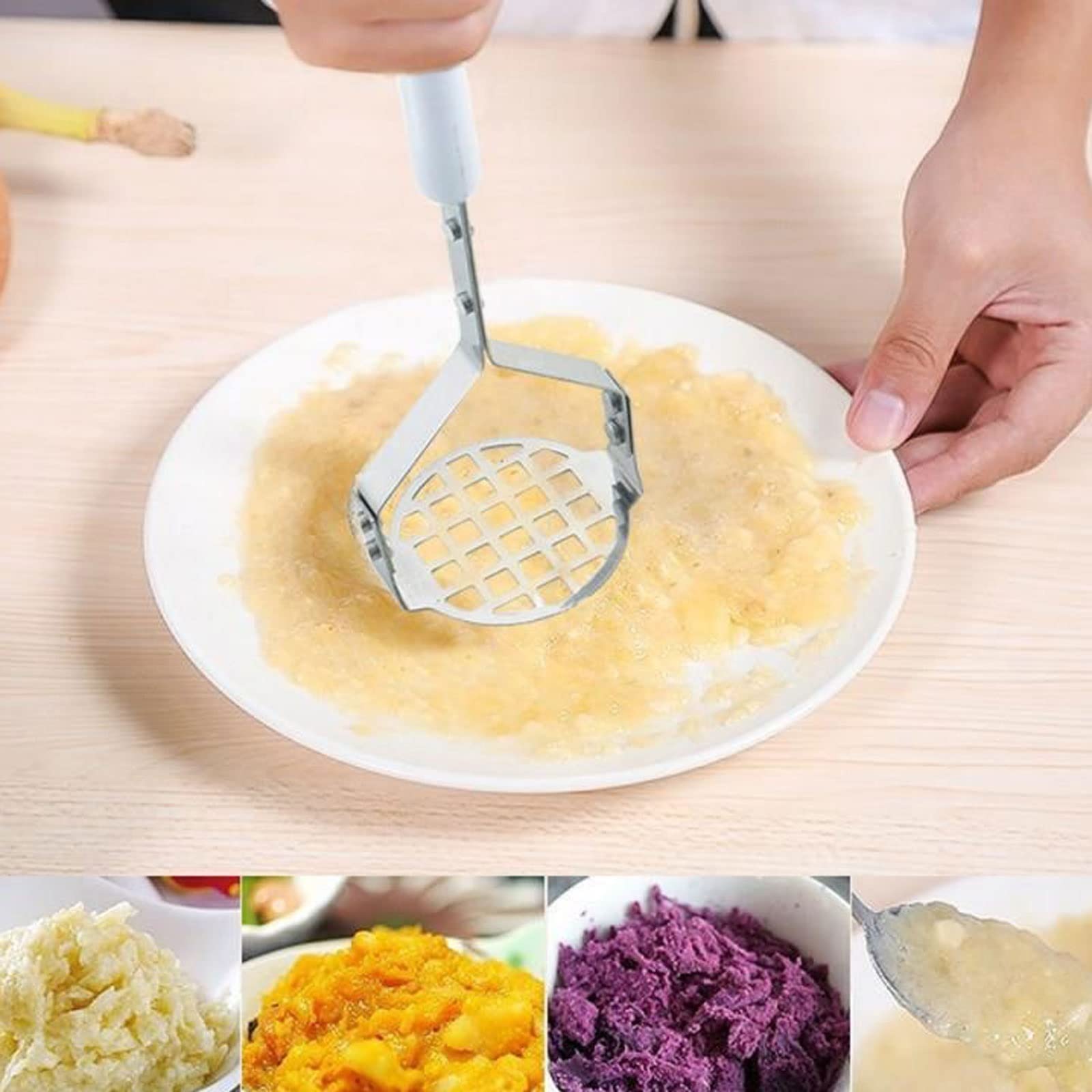 Kartoffelstampfer, Edelstahl, beidseitig, Kartoffelpresse, Kartoffelstampfer, Stampfer, Küchenhelfer, Stampfer