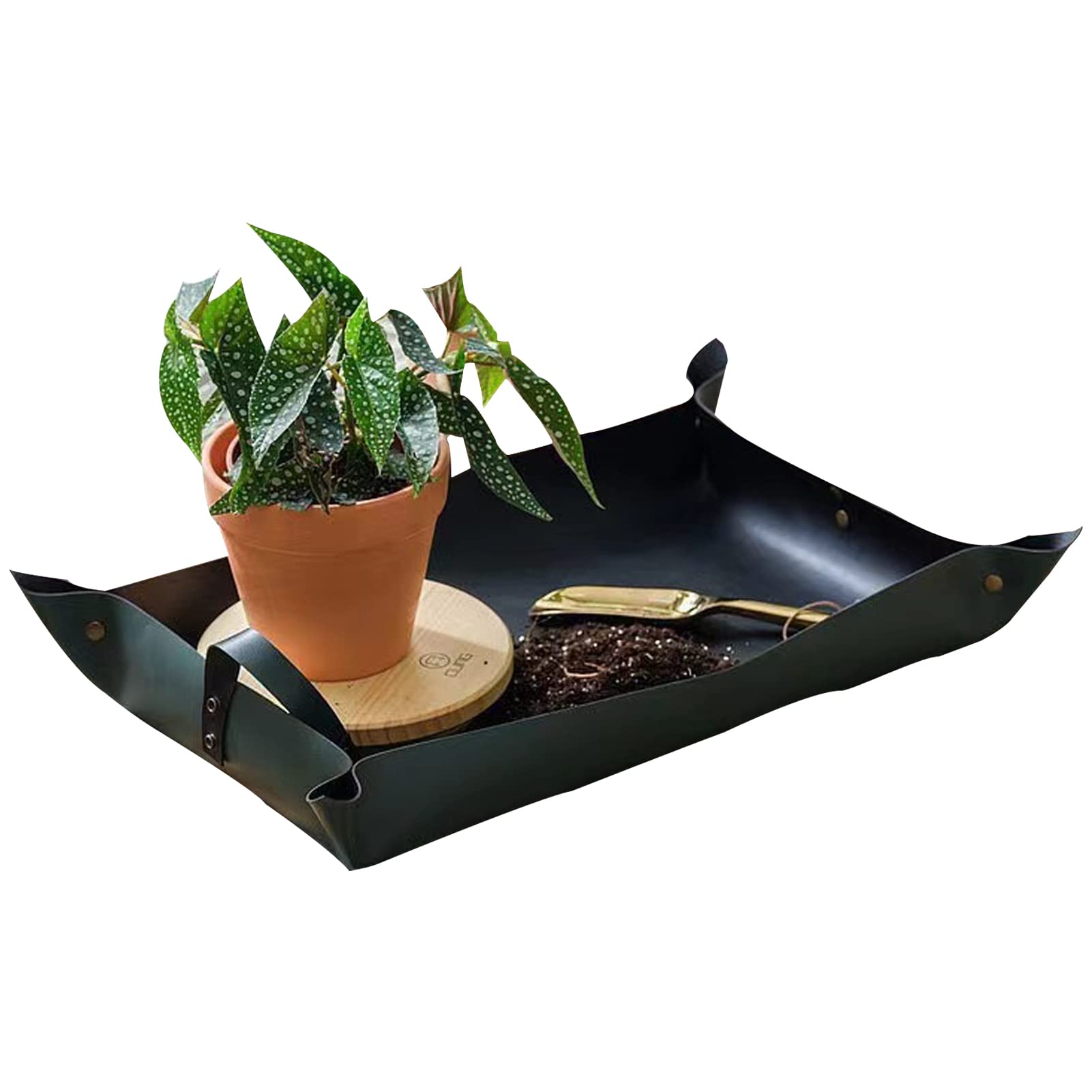 Pflanzmatte Zum Umtopfen 43 X 76 Cm Wasserdichte Leder-Umtopfmatte Khaki – Faltbar & Tragbar