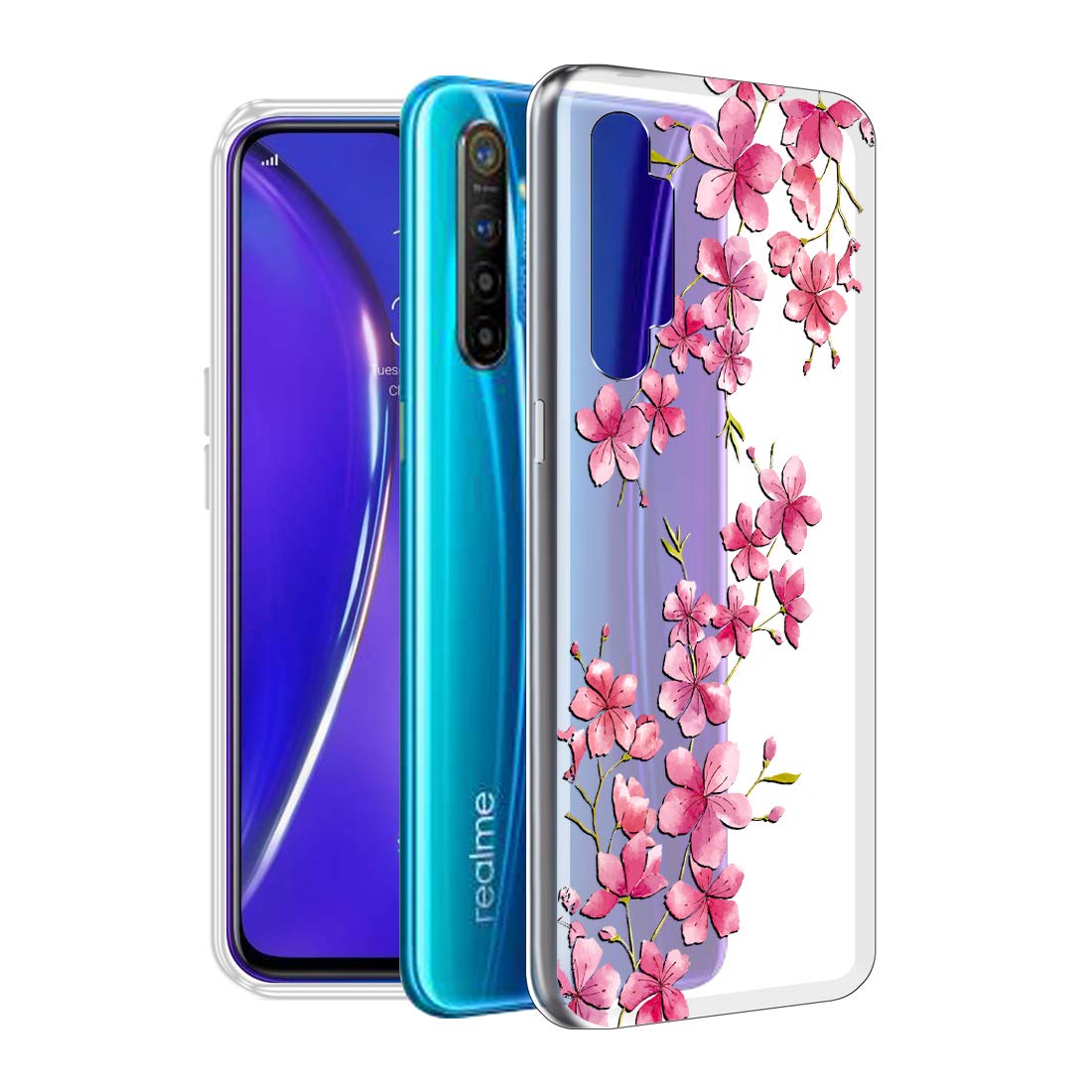 Fashionury Pink and RED Floral Shockproof Printed Back Cover Case for Realme X2/ Realme XT Back case (Transparent) (B082XX9FSW) Amazon Price History, Amazon Price Tracker