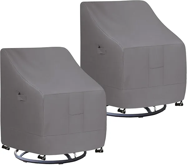 Easy-Going Waterproof Outdoor Swivel Chair Cover UV Resistant Patio Chair Cover Weatherproof Lawn Outdoor Furniture Cover with Tape Sealed Seam (2 Pack-33Wx35Dx38.5H inch, Grey)