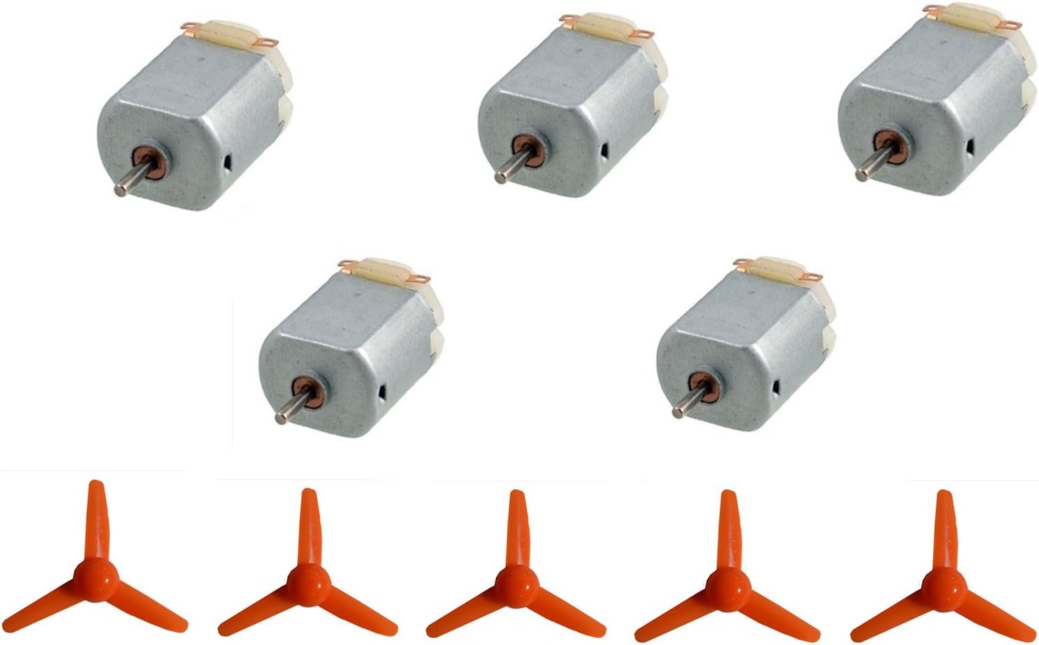 5 pcs 1.5-3v Rectangular Mini Motor Propeller for Model Aircraft